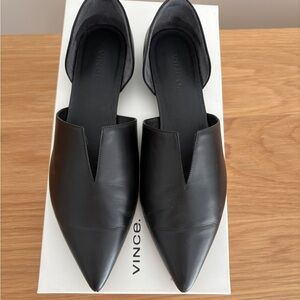 Vince Black Leather Women's Flats